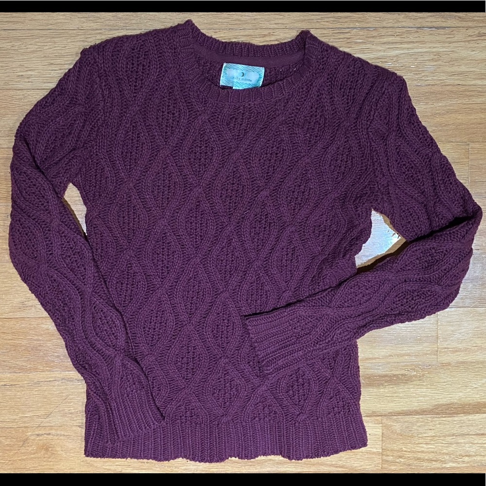 Ruby Moon Plum Cable Knit